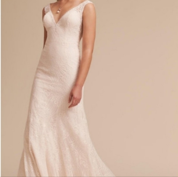BHLDN Lace Wedding Dress - Picture 2 of 9